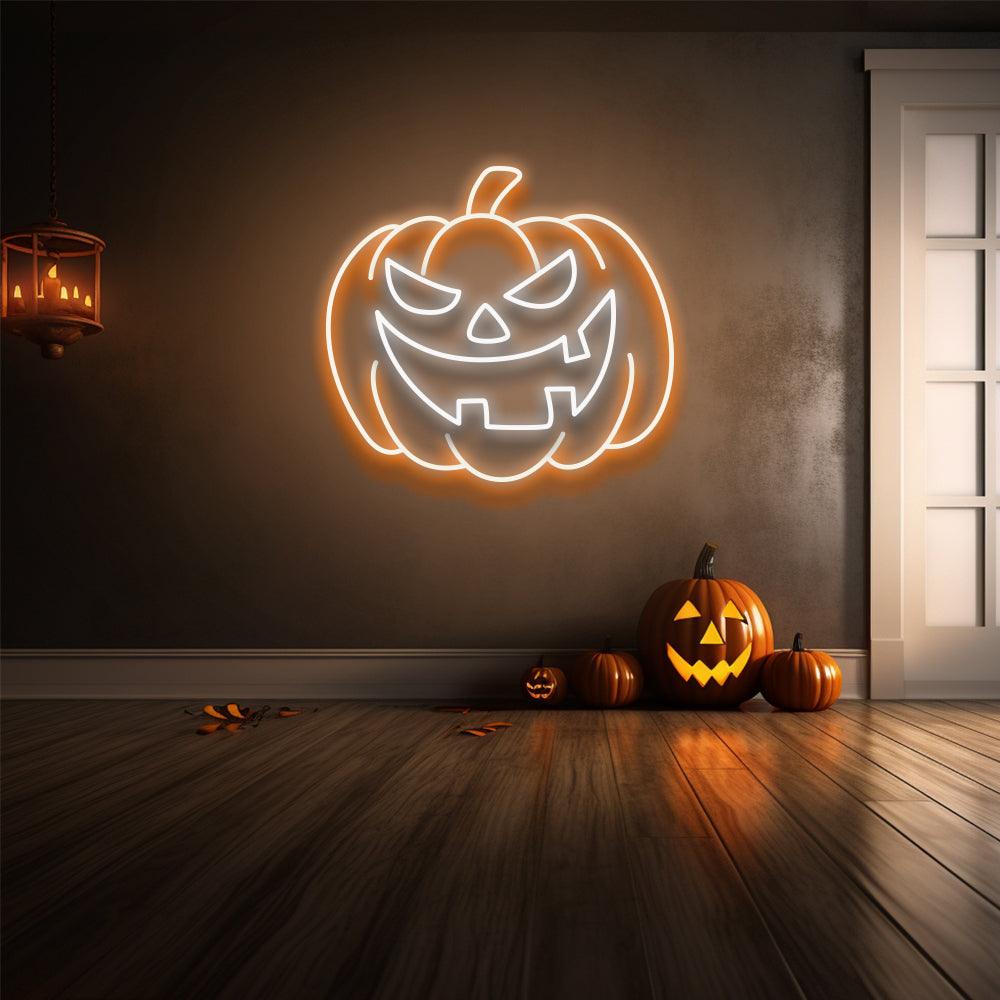 Pumpkin (Jack-o-Lantern) Halloween Neon LED Sign