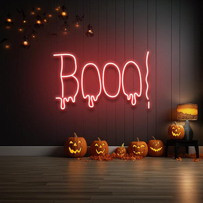 "Booo!" Neon Halloween LED Sign
