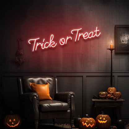 "Trick or Treat" Halloween Neon LED Sign
