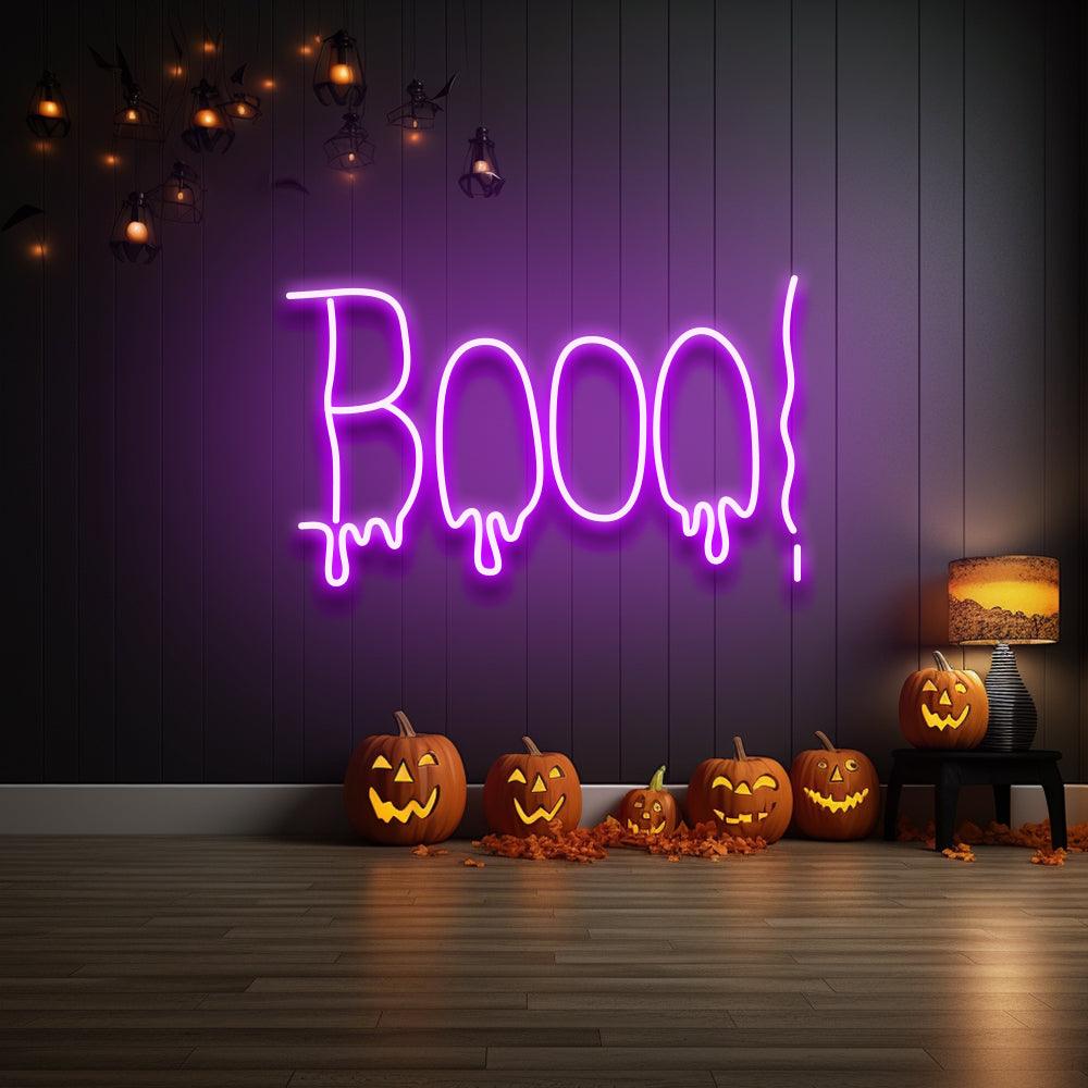 "Booo!" Neon Halloween LED Sign