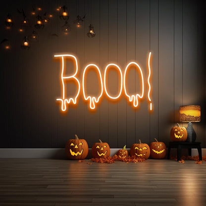 "Booo!" Neon Halloween LED Sign