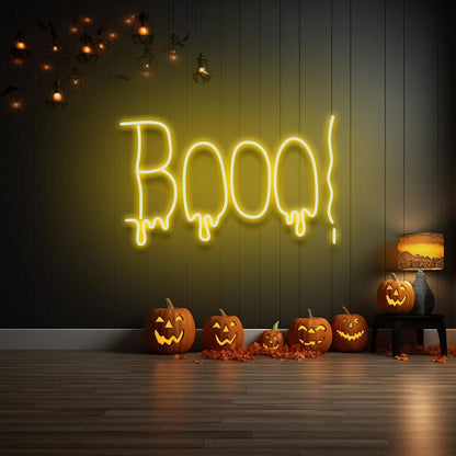 "Booo!" Neon Halloween LED Sign