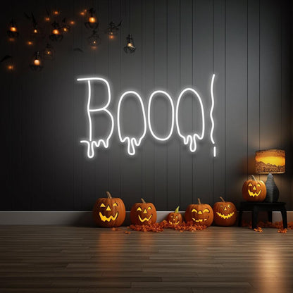 "Booo!" Neon Halloween LED Sign