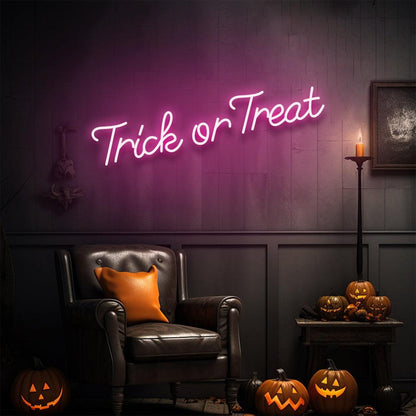 "Trick or Treat" Halloween Neon LED Sign