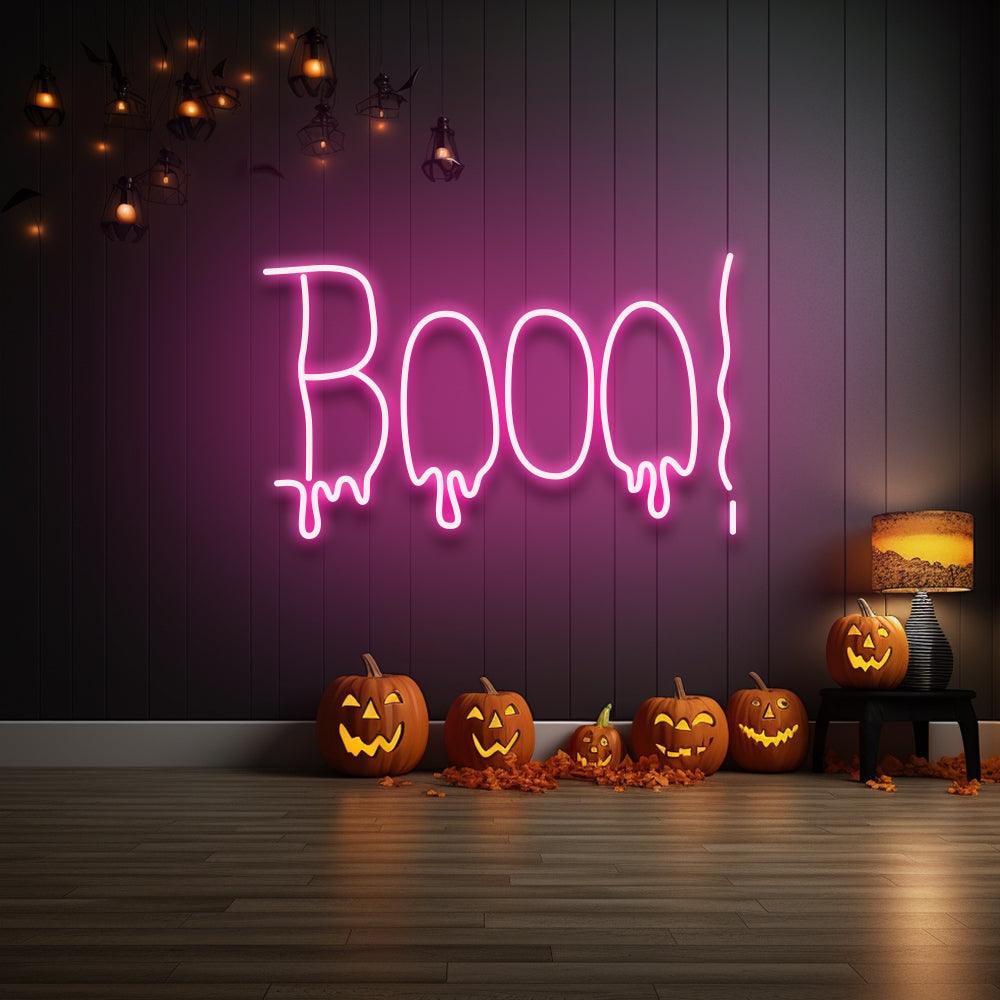 "Booo!" Neon Halloween LED Sign