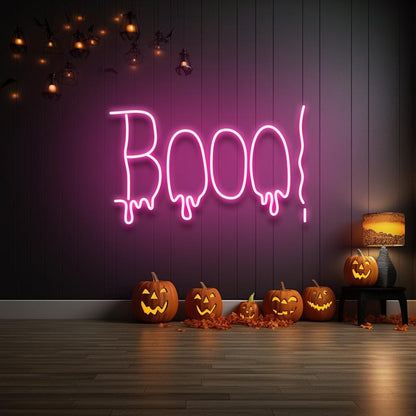"Booo!" Neon Halloween LED Sign